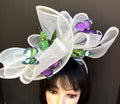 Ivory Large Fascinator-Butterflies