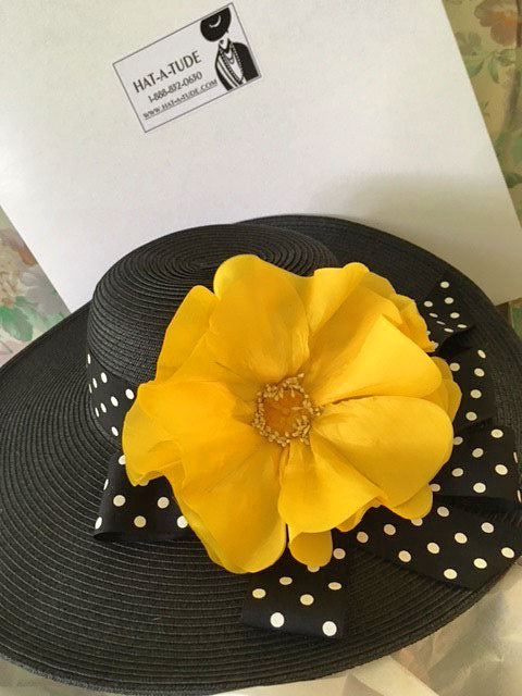Black 5-6 Brim Hat-Yellow Poppy