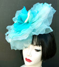 Large Aqua Rose Fascinator