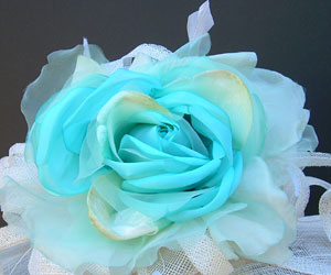 Large Aqua Rose Fascinator