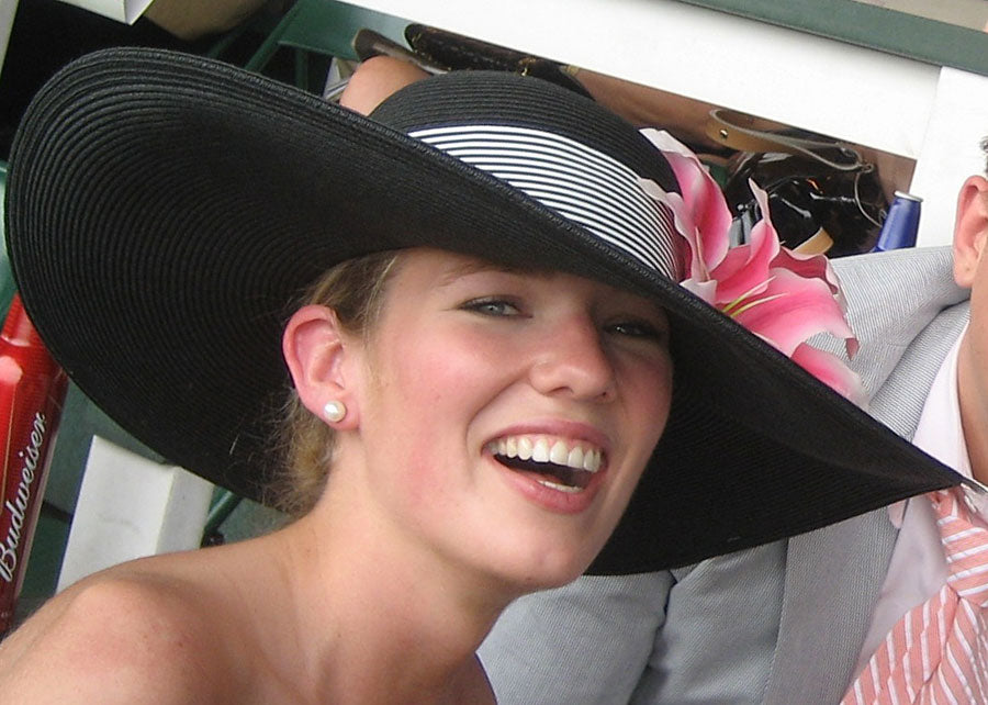 Black - Pink Lily Derby Hat