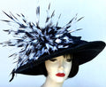Black Milan Picture-Black-White Spike Feather