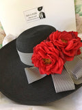 Black Red Roses Derby Hat