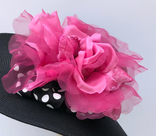 Black Hat 5-6 Brim-Pink Rose