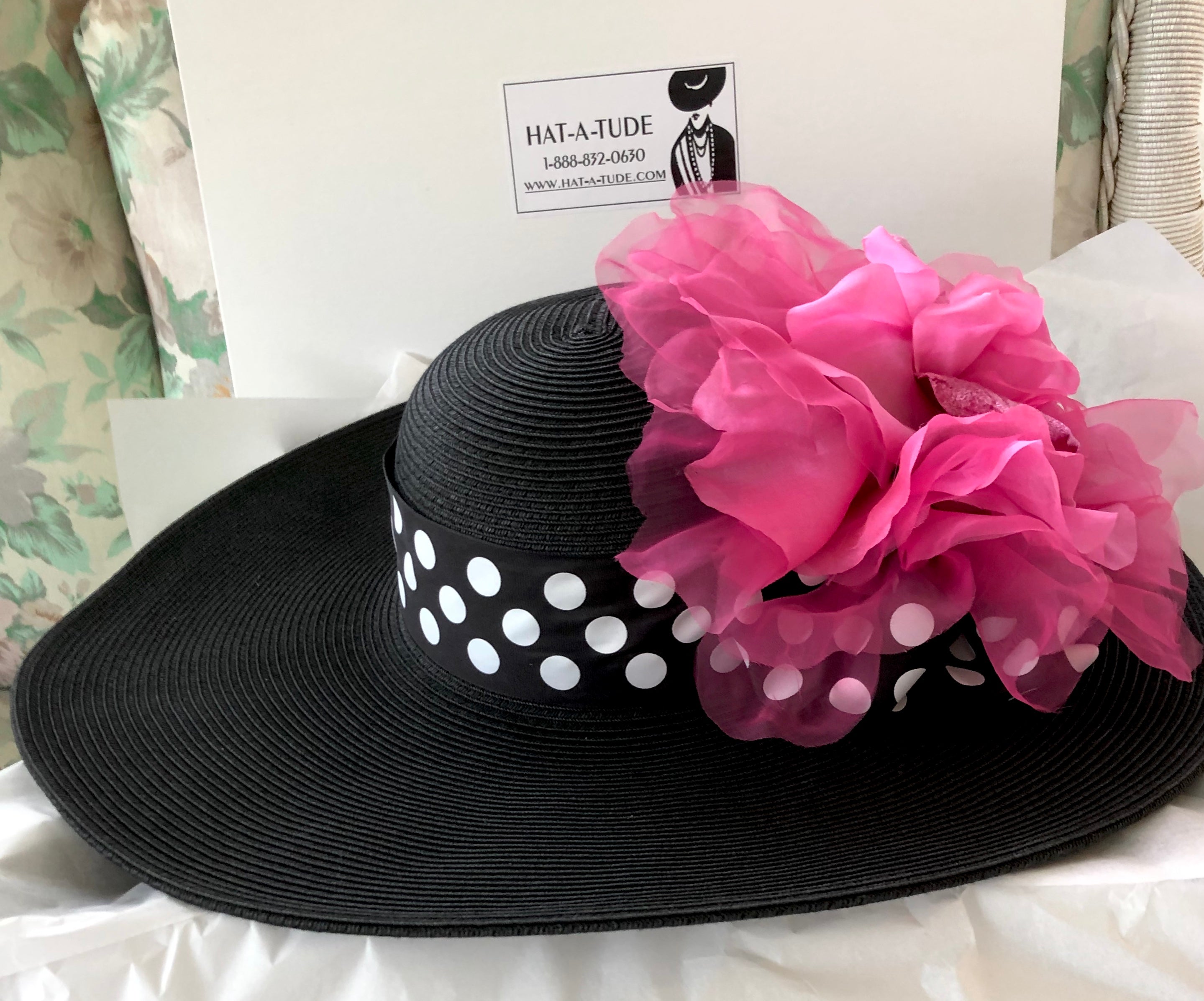 Black Hat 5-6 Brim-Pink Rose