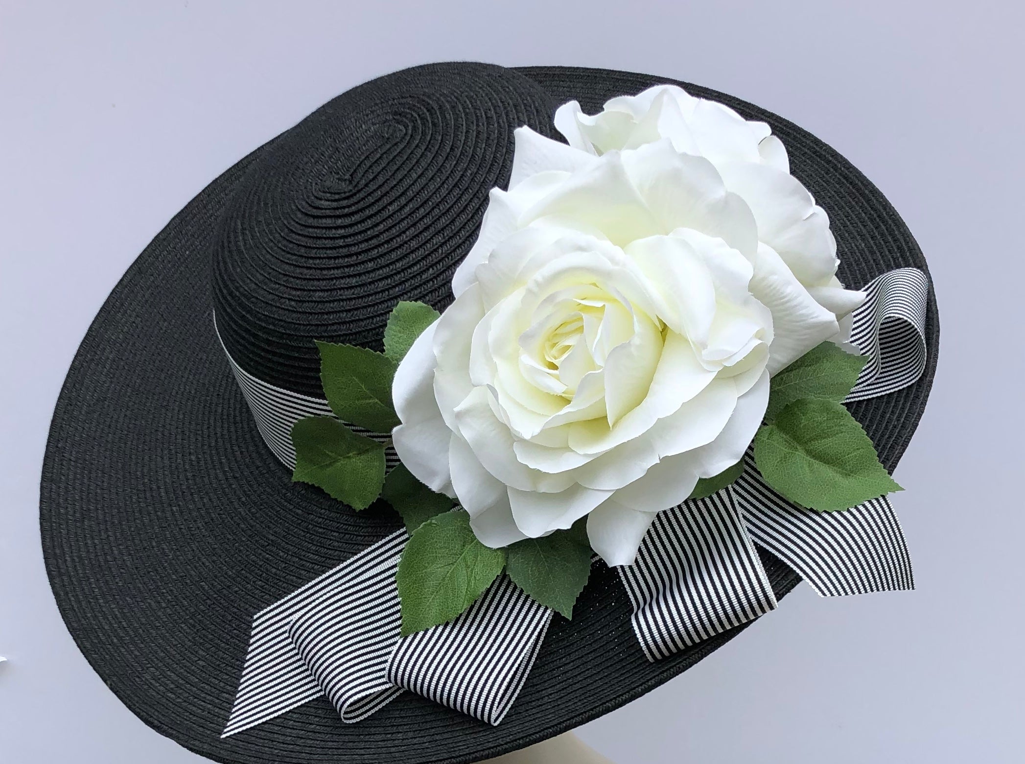 Navy 5 Brim-White Stripe-Rose