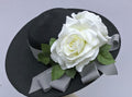 Black 5-6 Brim Derby Hat-White