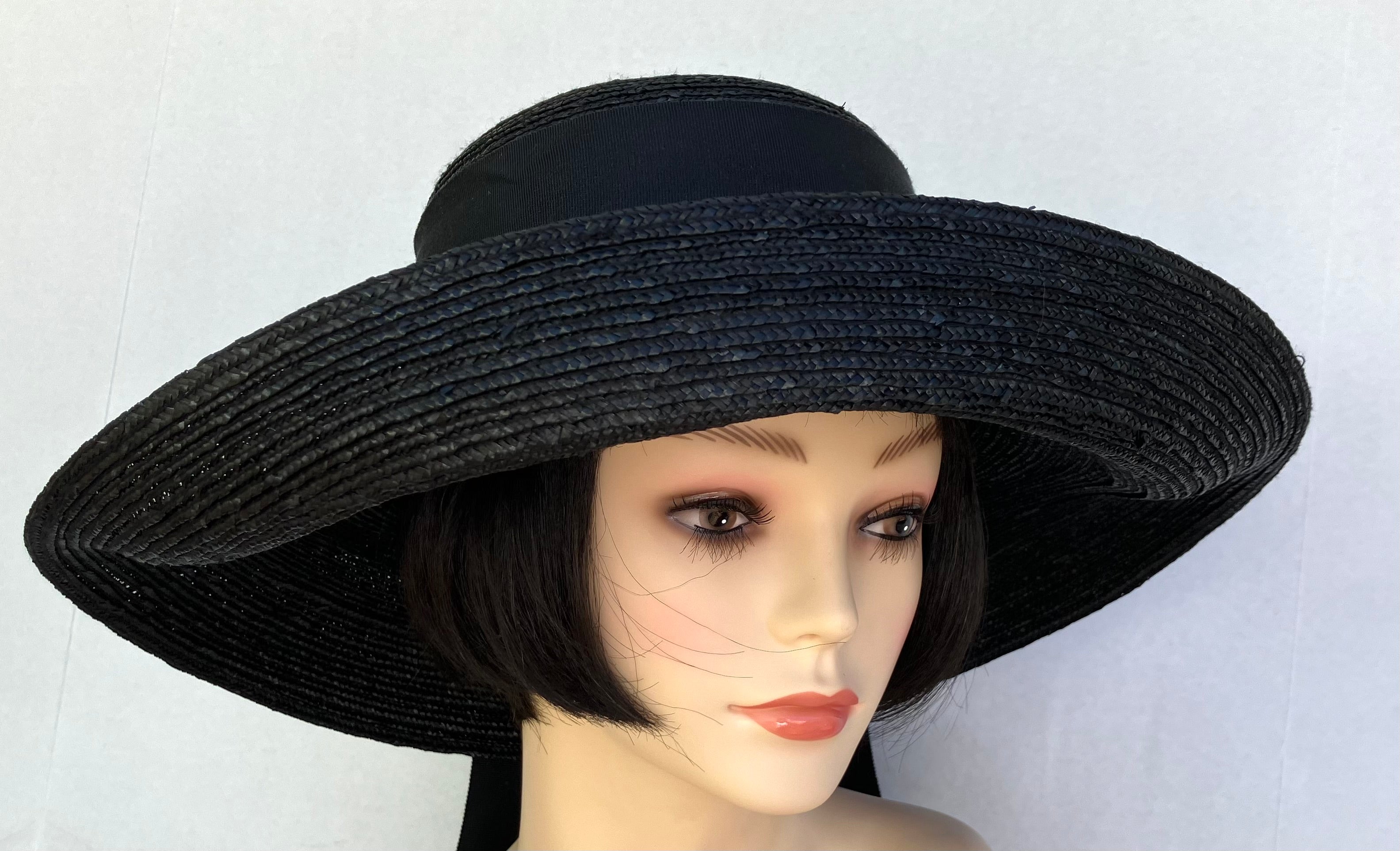 Black Milan Straw-Black Ribbon