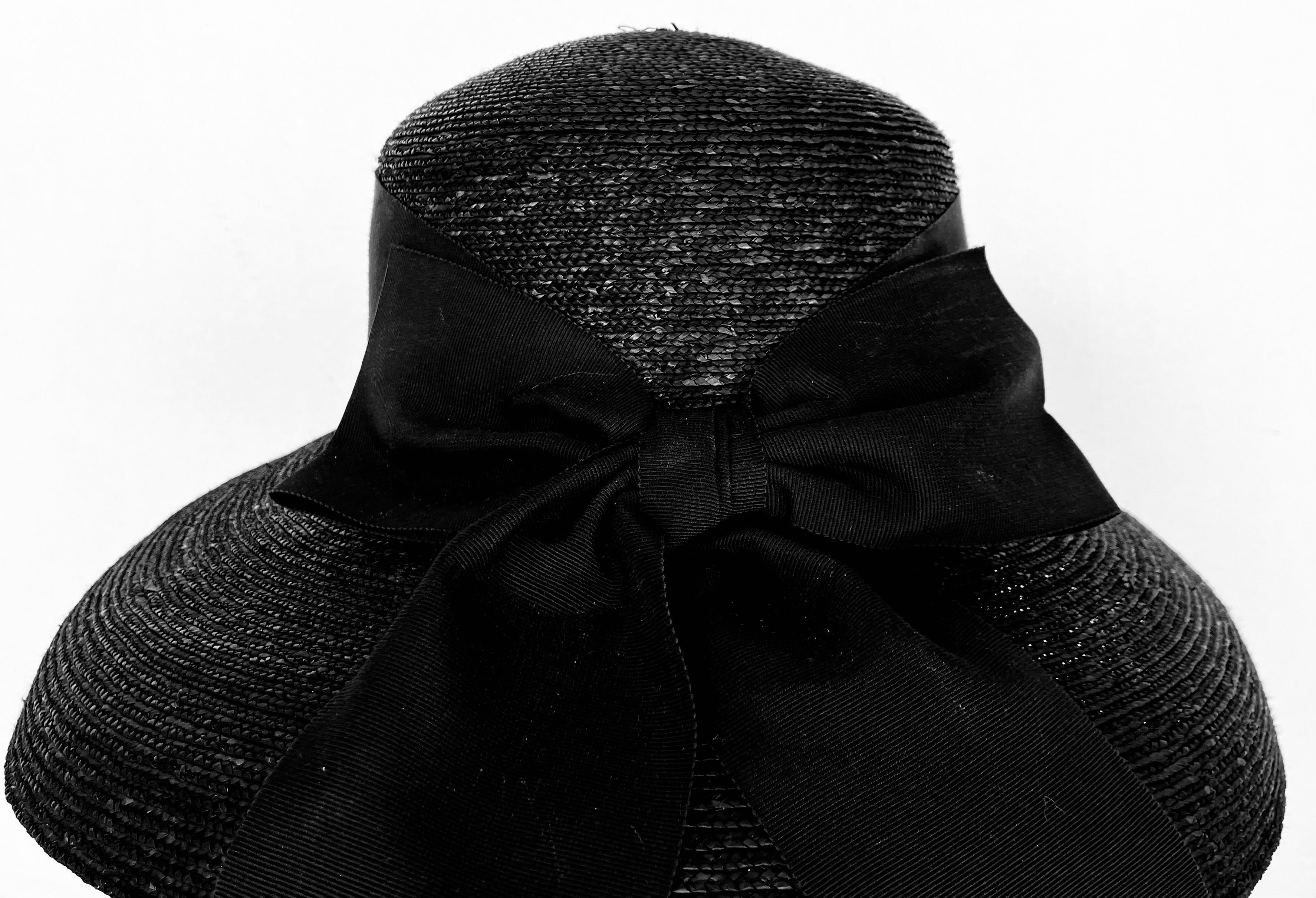 Black Milan Straw-Black Ribbon