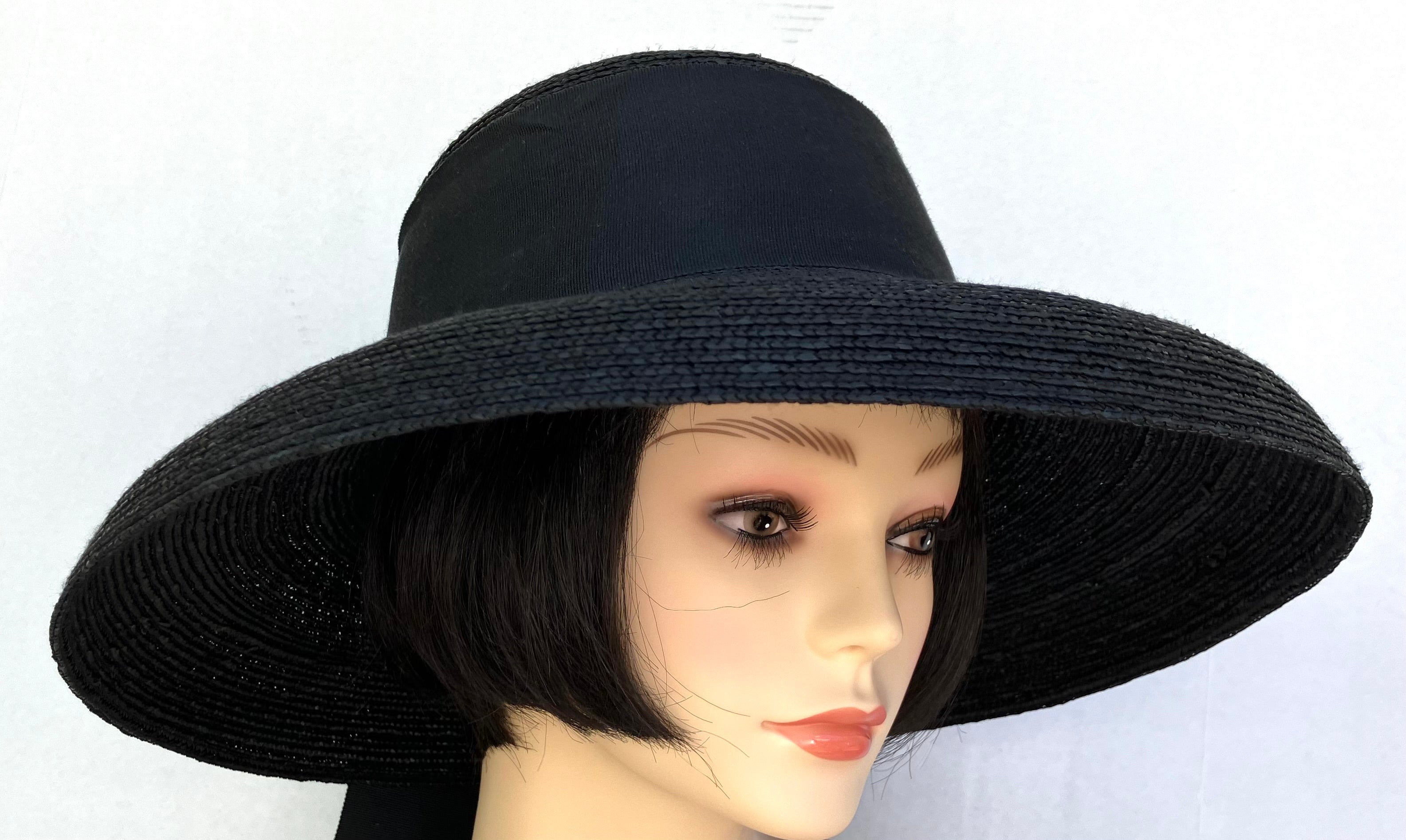 Black Milan Straw-Black Ribbon