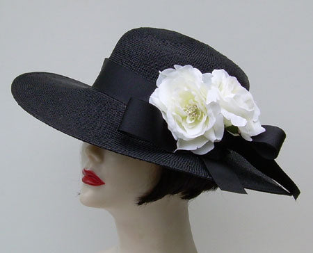 Black 4" Sisal-White Rose