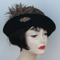 Black Cloche-Feather