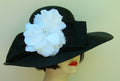 Black Milan 5 Brim-White Hibiscus