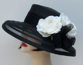 Navy Sheer Down Brim-White Rose