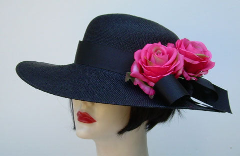 Black 4" Sisal-Hot Pink Rose