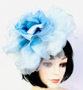 Large Blue Silk Rose Fascinator