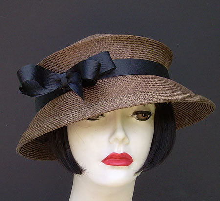 Travel Hat-Brown-Bow