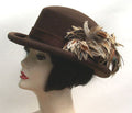 Brown Derby-Gold Feather