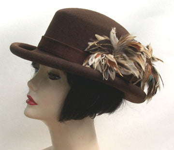 Brown Derby-Gold Feather