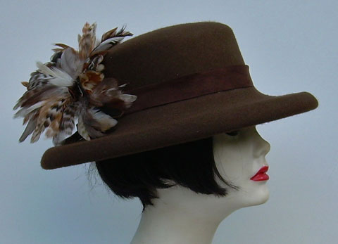 Brown Down 3 Gambler-Gold Feather