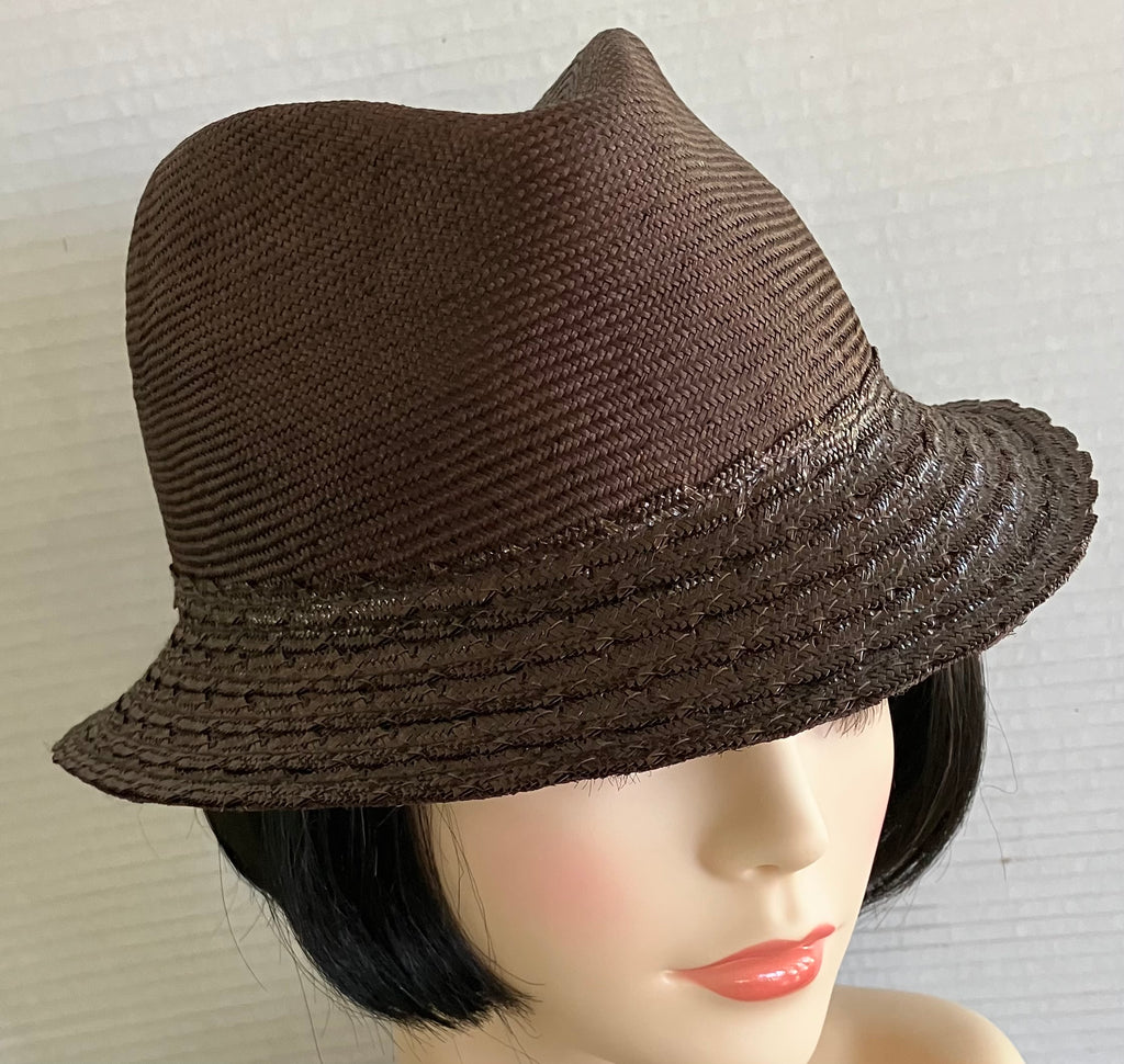 Petite XS Brown Straw Fedora