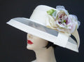 Ivory Sheer-Ivory Fuchsia Rose