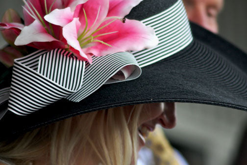 Black - Pink Lily Derby Hat