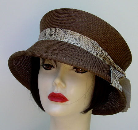 Travel Hat-Brown-Bow
