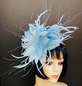 Light Blue Feather Fascinator