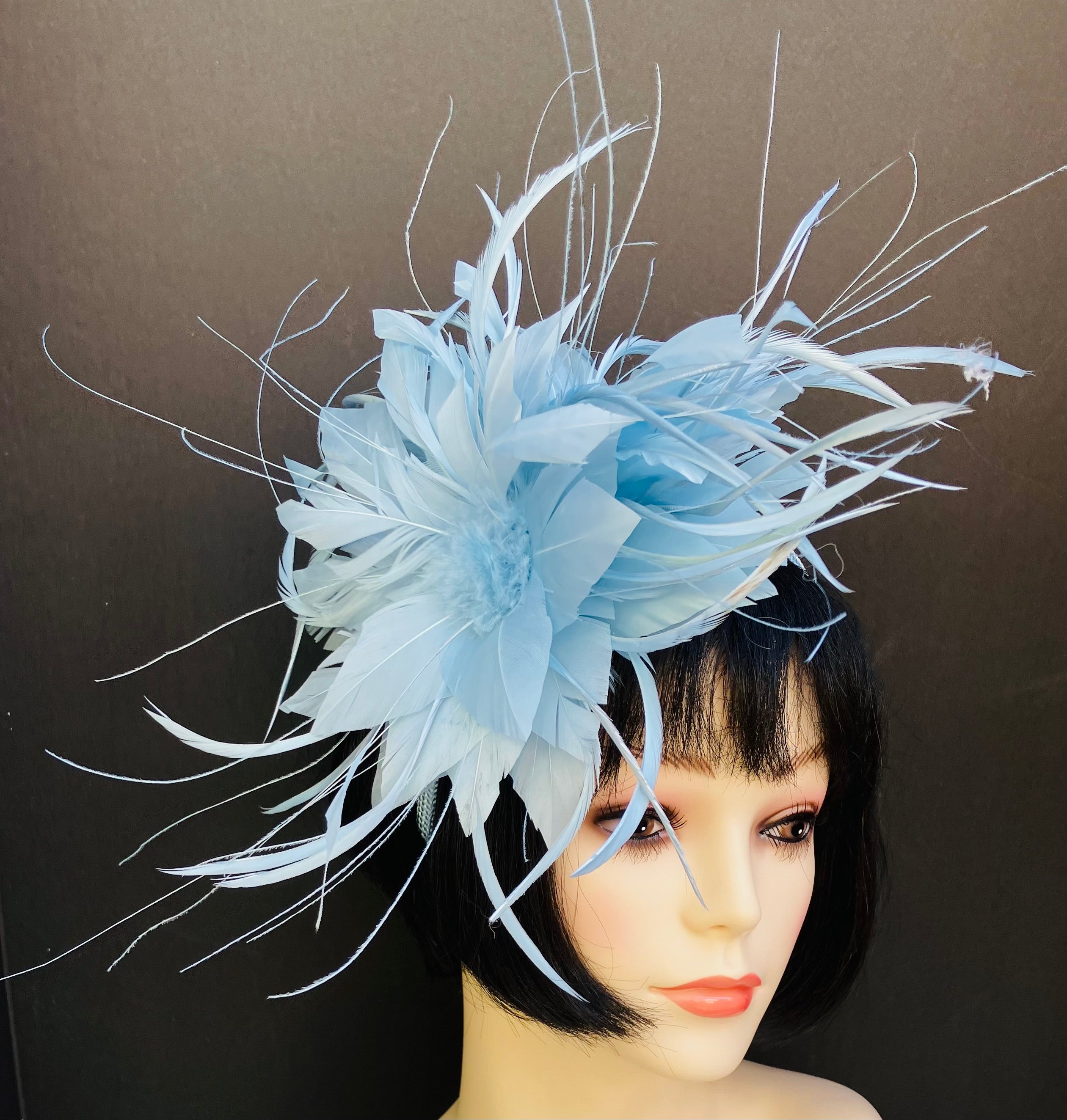 Light Blue Feather Fascinator