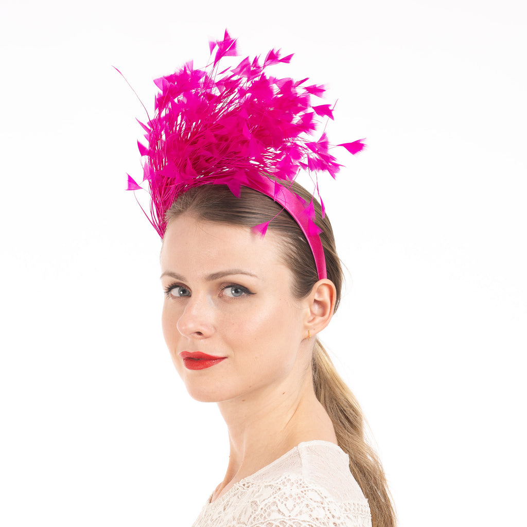 Fuchsia Pink Feather Fascinator