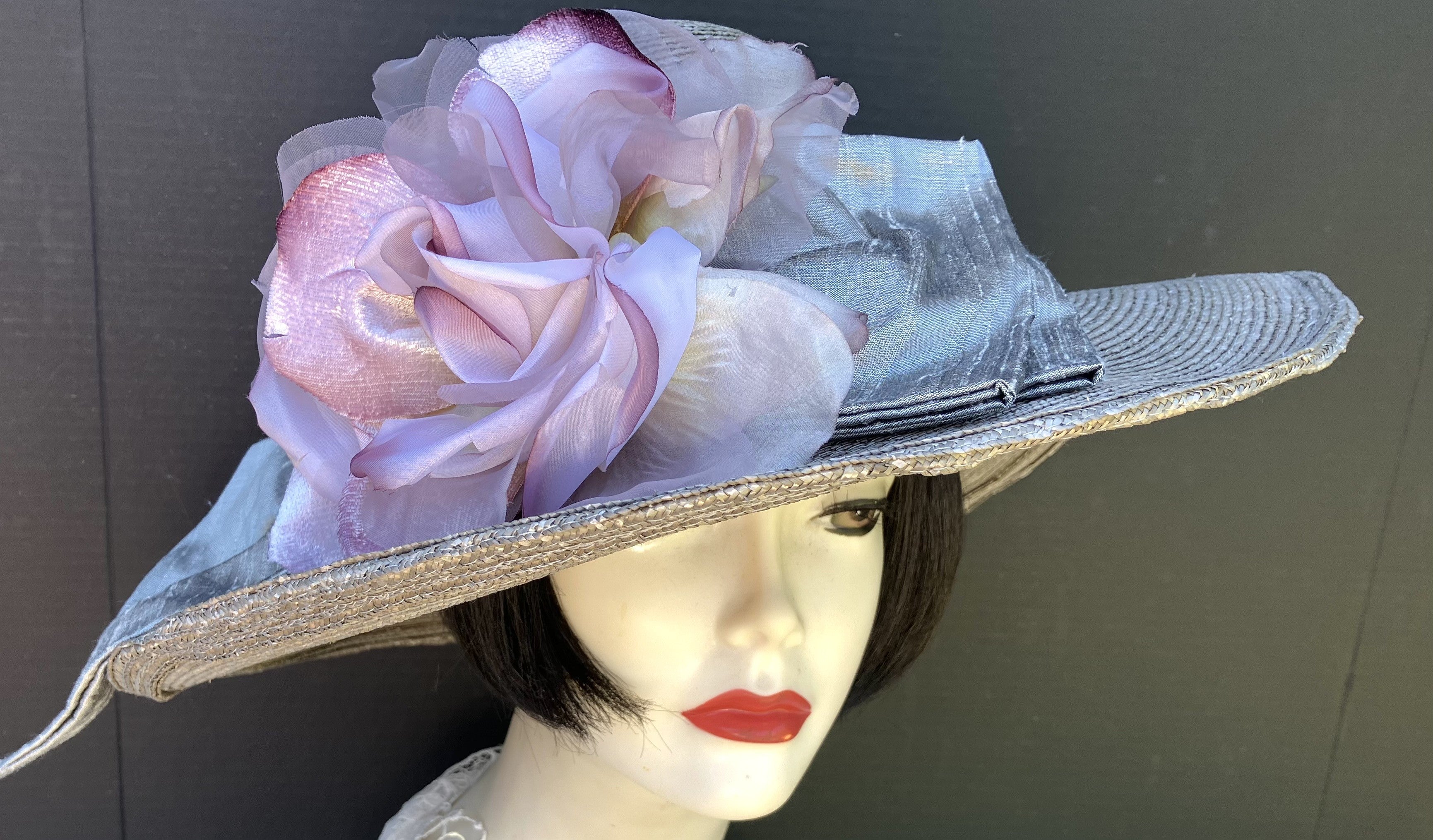 Grey Milan 5 Brim-Grey Lavender Rose