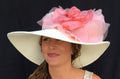 Ivory Derby Hat-Coral Rose