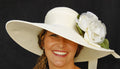 Ivory Hat 5-6 Brim-Ivory Hibiscus