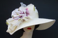 Ivory 5-6 Brim Hat-Ivory-Fuchsia Rose
