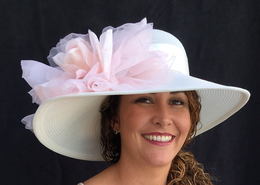 Ivory-Pale Pink 5-6 Brim
