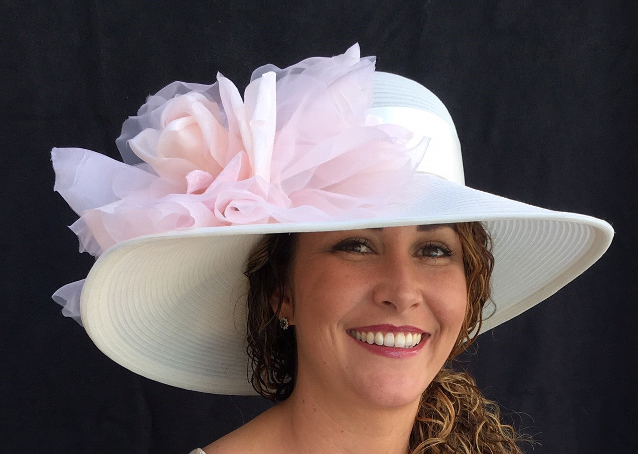Ivory-Pale Pink 5-6 Brim