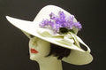 Ivory 4" Picture Hat/ Lavender Hydrangea
