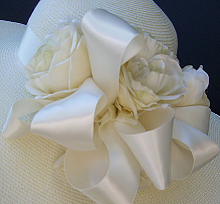 Ivory Derby Hat-Ivory Rose
