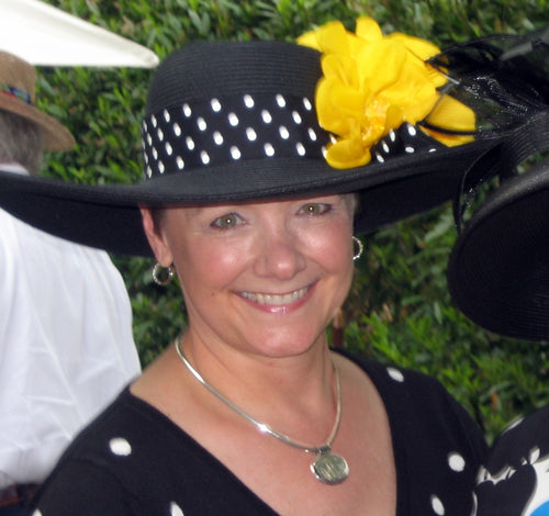 Black 5-6 Brim Hat-Yellow Poppy
