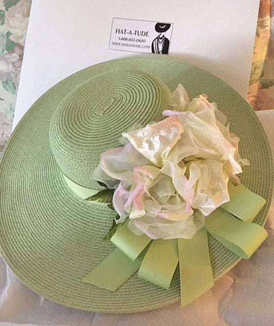 Lime Green Hat-Rose