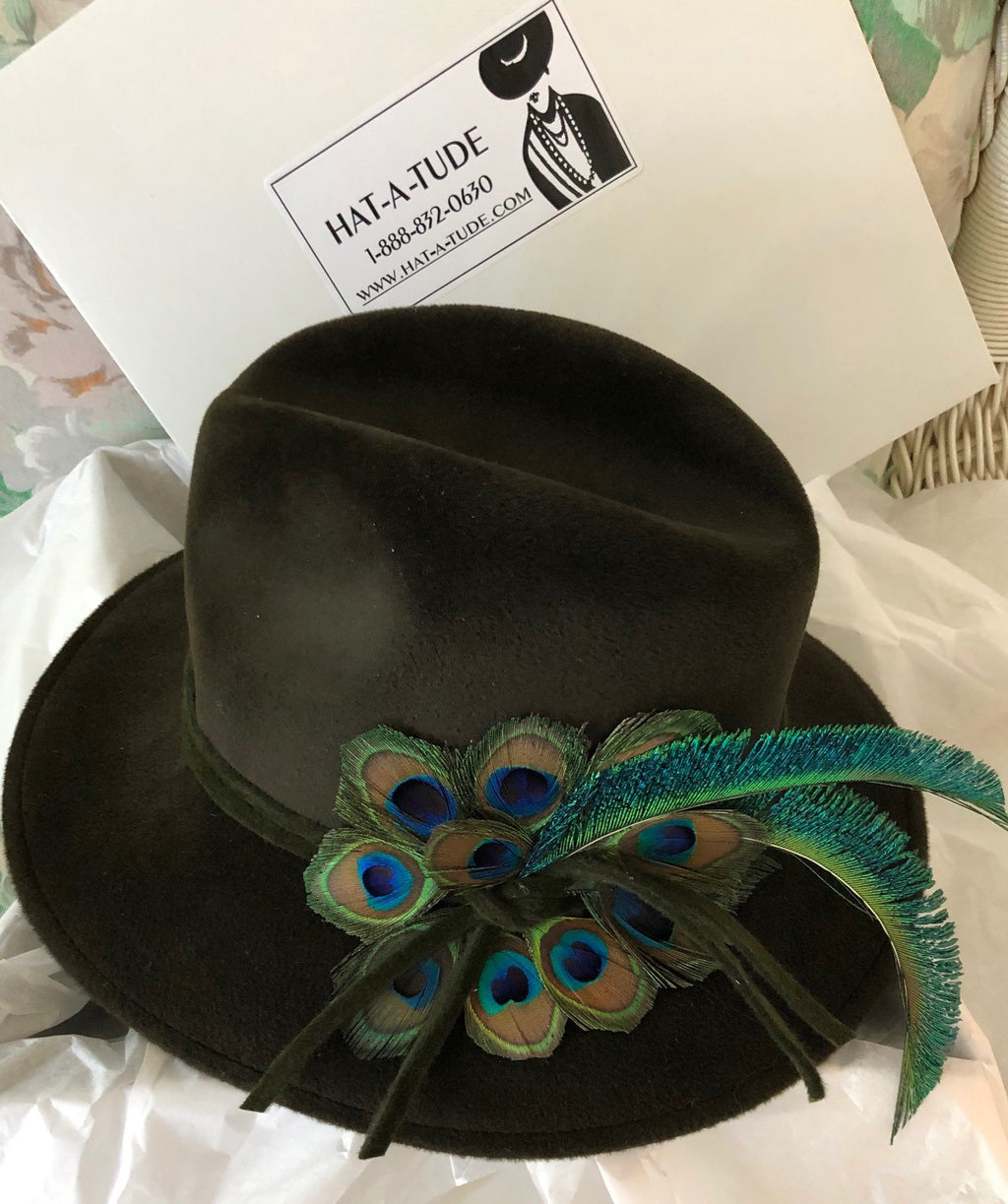 Loden Felt Fedora-Peacock