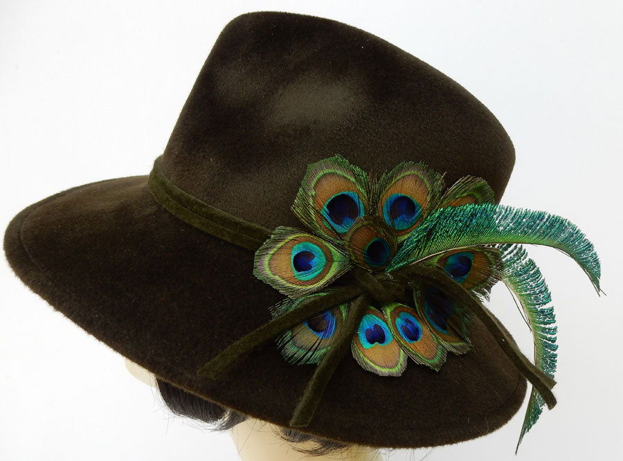 Loden Felt Fedora-Peacock