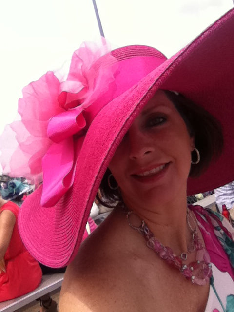 Hot Pink Hat 8 Brim-Pink Rose
