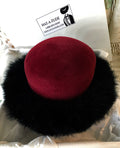 Maroon Velour Felt-Marabou