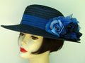 Navy 4" Sisal Picture/Blue Rose