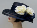 Navy Sheer Down-White Rose