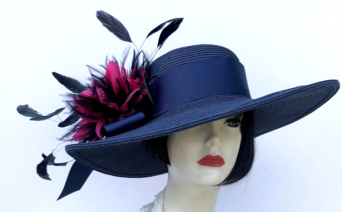 Navy 5 Brim-Fuchsia Pink