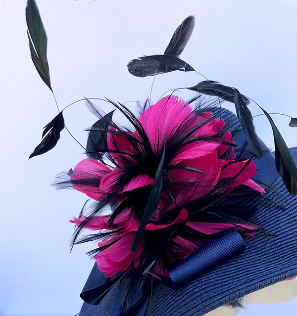 Navy 5 Brim-Fuchsia Pink