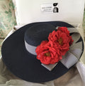 Navy 5 Brim-White Stripe-Rose